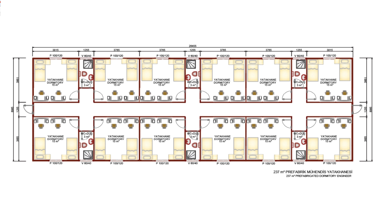 237 m2 Mühendis Yatakhanesi